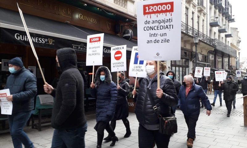 Patronii și angajații HORECA au protestat în Centrul Istoric!