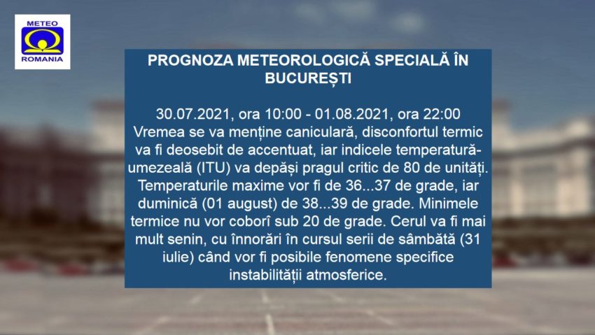 Capitala, sub cod portocaliu de canicula