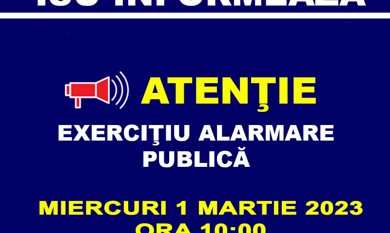Miercuri, 1 martie, exercițiu de alarmare publică în București și Ilfov