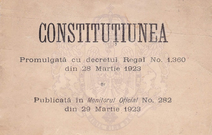 Astăzi celebrăm Centenarul Constituției României Întregite!