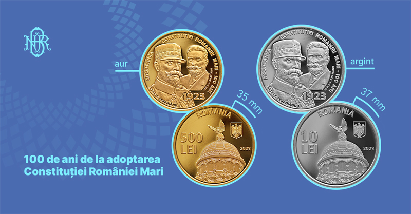 BNR: Monede aniversare „100 de ani de la adoptarea Constituției României Mari”