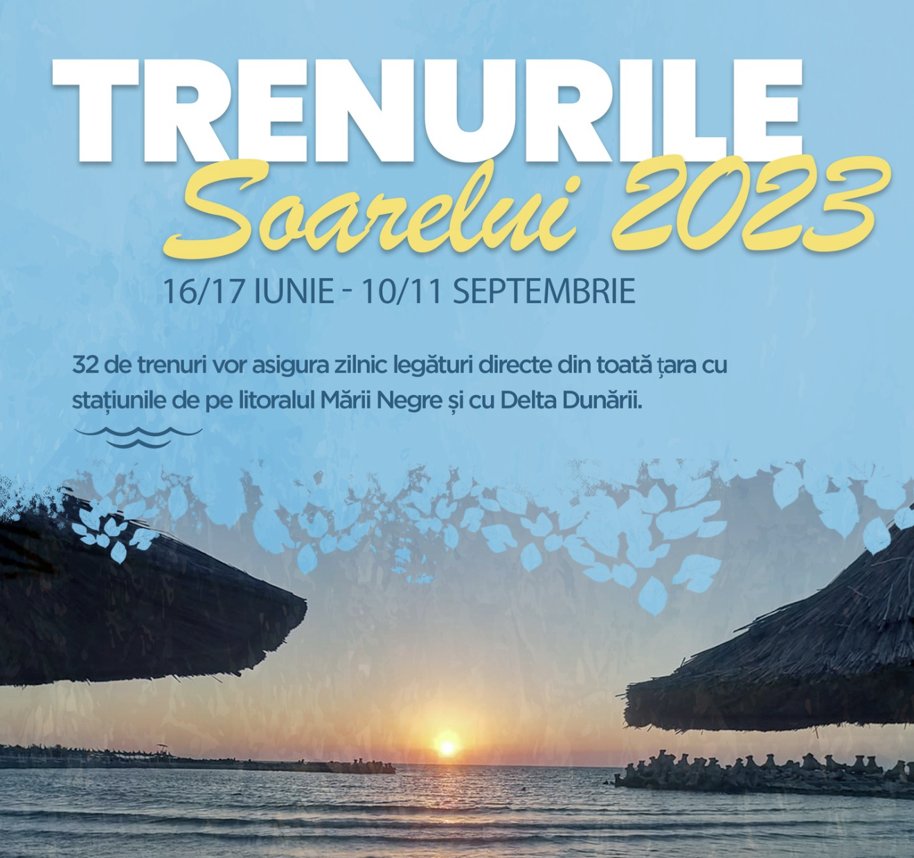 Trenurile soarelui revin pe traseu din 16 iunie