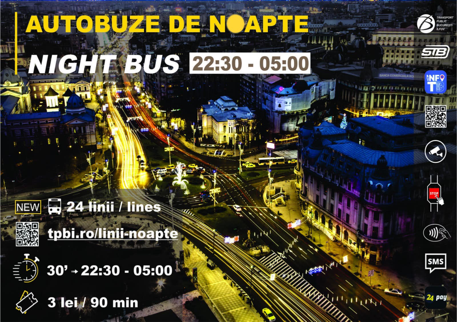 Trei linii de noapte STB vor asigura legătura dintre centru şi Fundeni, Valea Argeşului, Pantelimon