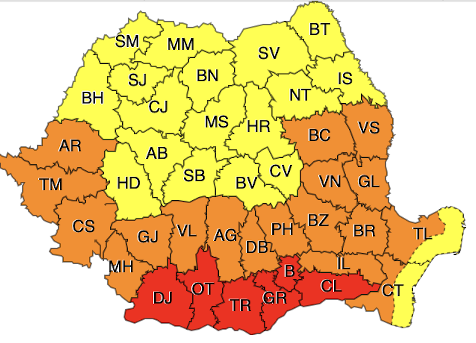 Cod roşu de caniculă în Bucureşti şi alte 10 judeţe, marţi şi miercuri
