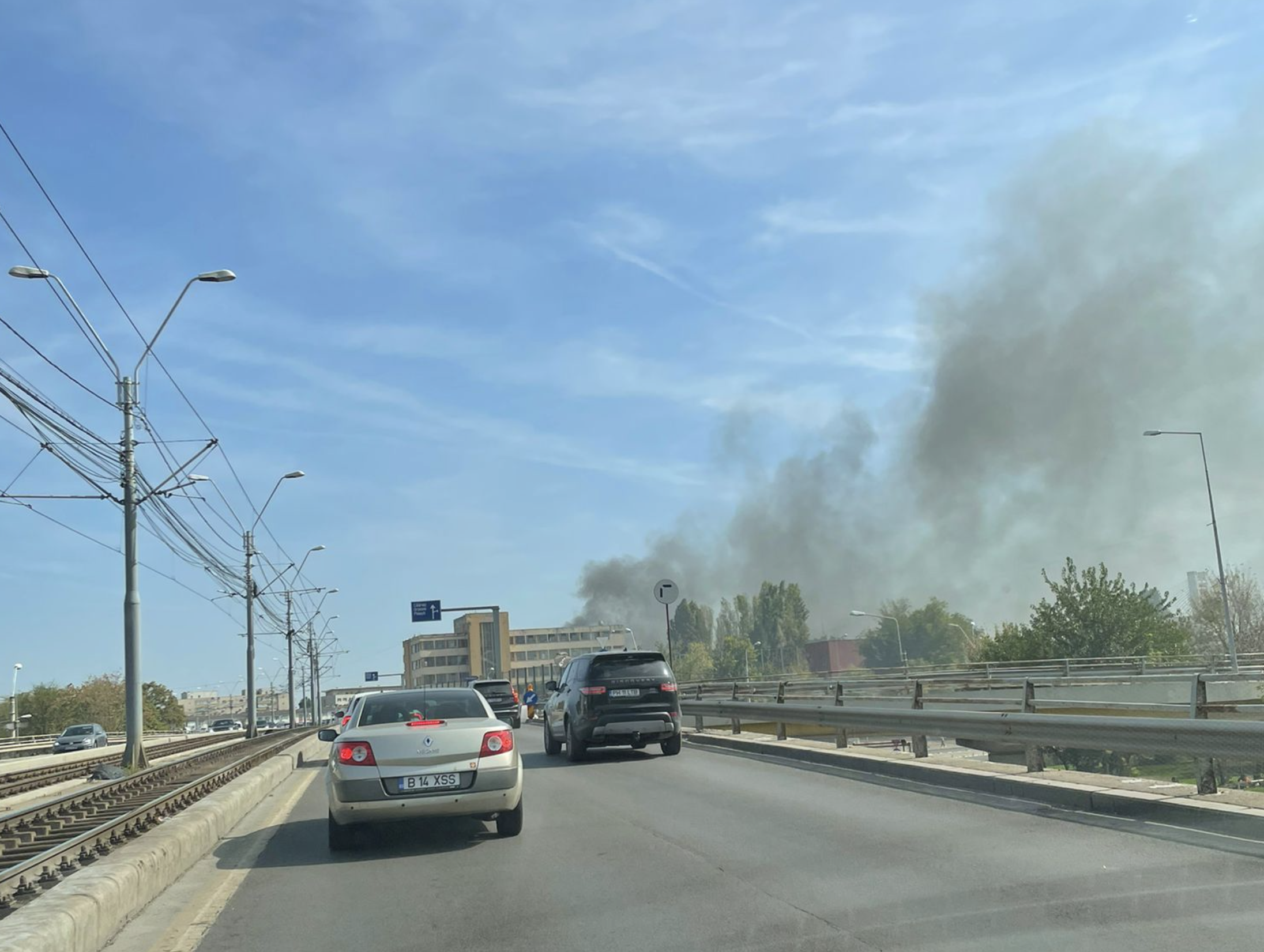 Incendiu între Podul Grant și Podul Basarab