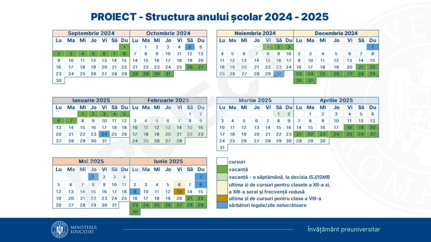 Calendarul anului școlar 2024-2025 a fost pus în consultare publică