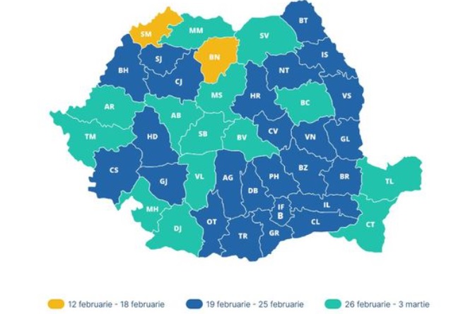 Ministerul Educației a publicat harta vacanțelor mobile