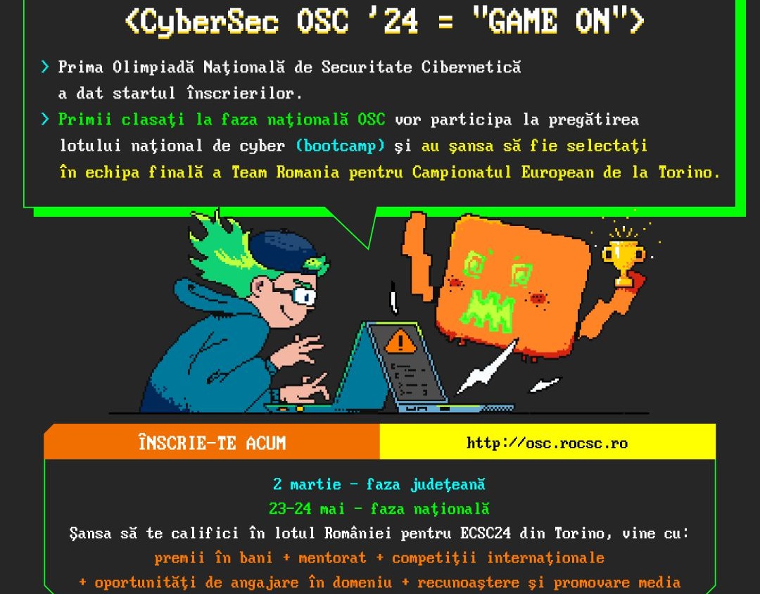 Ministerul Educației include Olimpiada de Securitate Cibernetică în calendarul olimpiadelor naționale școlare