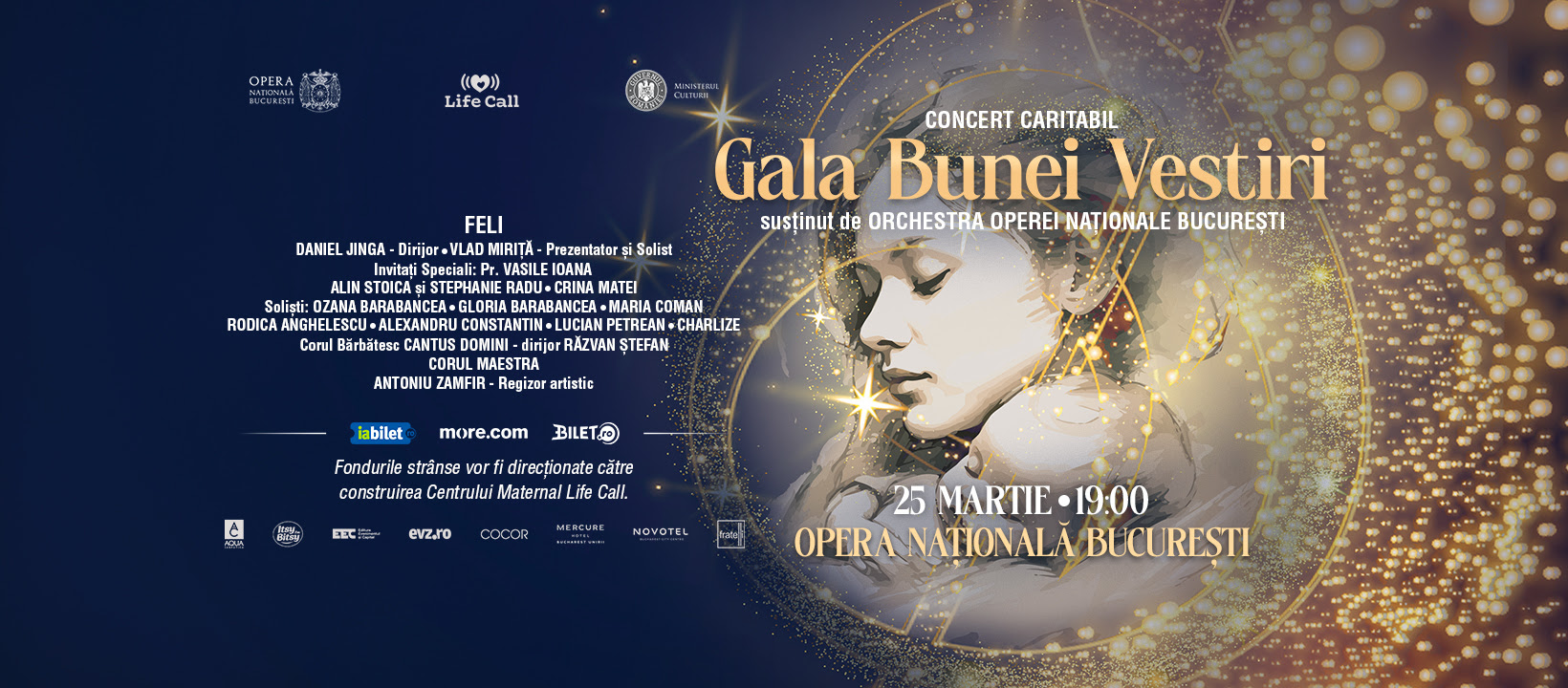 Concert caritabil “Gala Bunei Vestiri” pe 25 martie la Opera Națională București