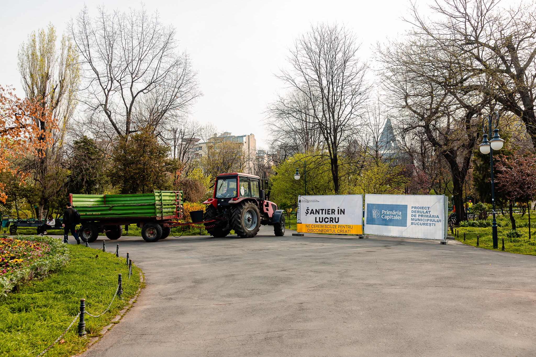 Parcul Cișmigiu: a început reabilitarea aleilor