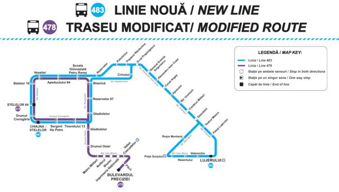 Linia 478 revine pe Drumul Osiei. TPBI înființează și o linie nouă