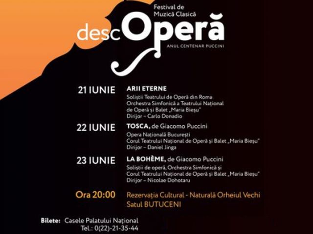 „Tosca” de Puccini, cu Opera Națională București, la festivalul „DescOperă” din Republica Moldova
