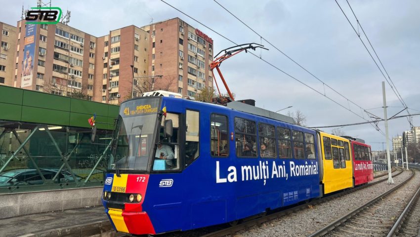 STB: Tramvaiul Tricolor circulă prin București, de 1 Decembrie