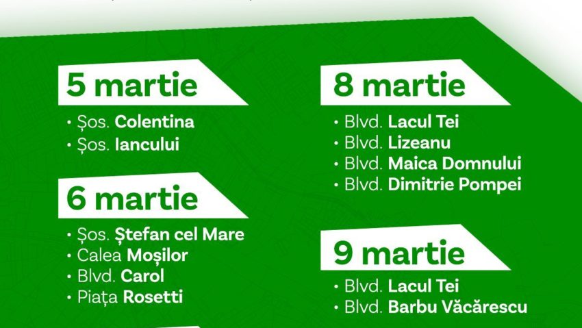 Sector 2: Începe curățenia stradală după topirea zăpezii