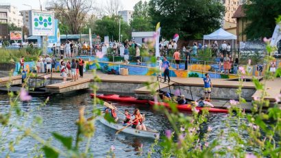 Tinerii sportivi de la Kayak Champions se antrenează pe Dâmbovița la Debarcaderul Timpuri Noi – Dâmbovița Apă Dulce