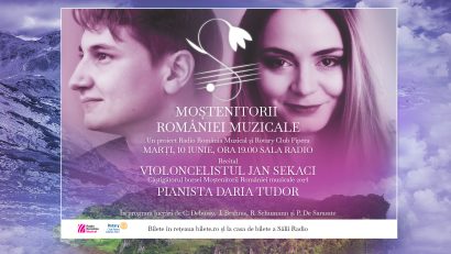 “Moștenitorii României muzicale”: recital-eveniment susținut de violoncelistul Jan Sekaci și pianista Daria Tudor
