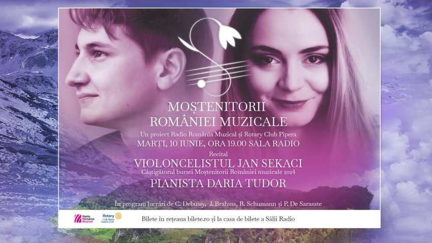 “Moștenitorii României muzicale”: recital-eveniment susținut de violoncelistul Jan Sekaci și pianista Daria Tudor