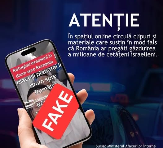 DNSC avertizează asupra unor informaţii false privind găzduirea de către România a milioane de cetăţeni israelieni