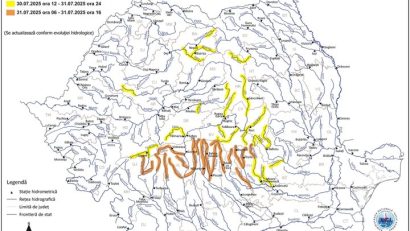 INHGA: Risc de viituri în Oltenia, Muntenia, Transilvania şi Moldova