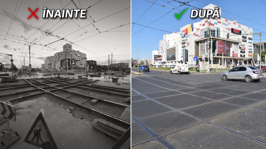 S-au încheiat lucrările de asfaltare a carosabilului din intersecția Bulevardului Timișoara cu Strada Brașov