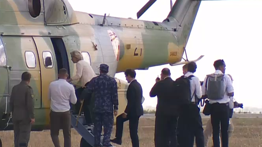 Ursula von der Leyen, întâmpinată de președintele Nicușor Dan la Baza Mihail Kogălniceanu