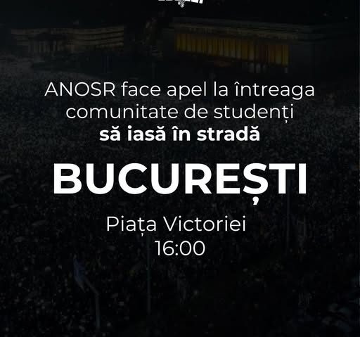 ANOSR face apel la studenţi să protesteze pe 29 septembrie