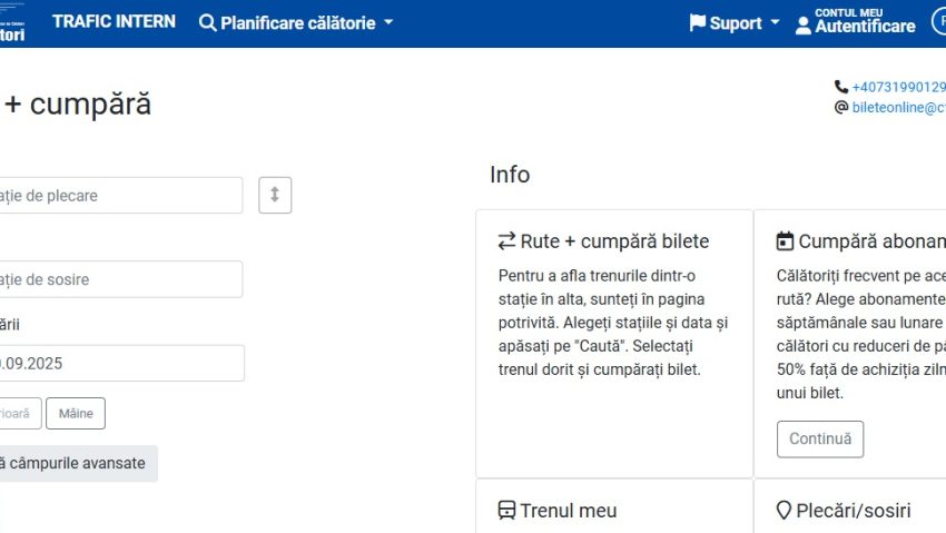 CFR calatori: platforma online de achiziționare a biletelor, temporar indisponibila