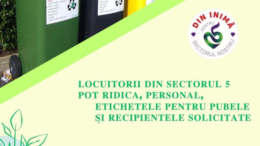 Din 8 septembrie, colectarea selectivă a deșeurilor devine obligatorie, în Sectorul 5!