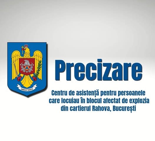 ISU B-IF coordoneaza un centru de asistență pentru persoanele care locuiau in blocul afectat de explozie in incinta Liceului Dimitrie Bolintineanu