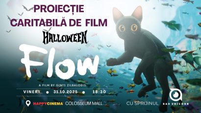 Proiecție caritabilă de film: „FLOW – O pisică fără frică”