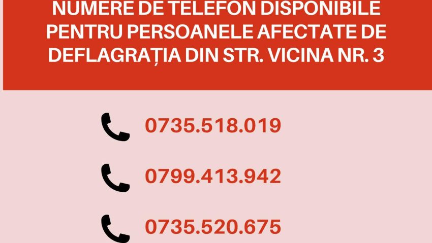 Explozie în Capitală-Primăria Sectorului 5 pune la dispoziţia persoanelor afectate numere de telefon pentru asistenţă
