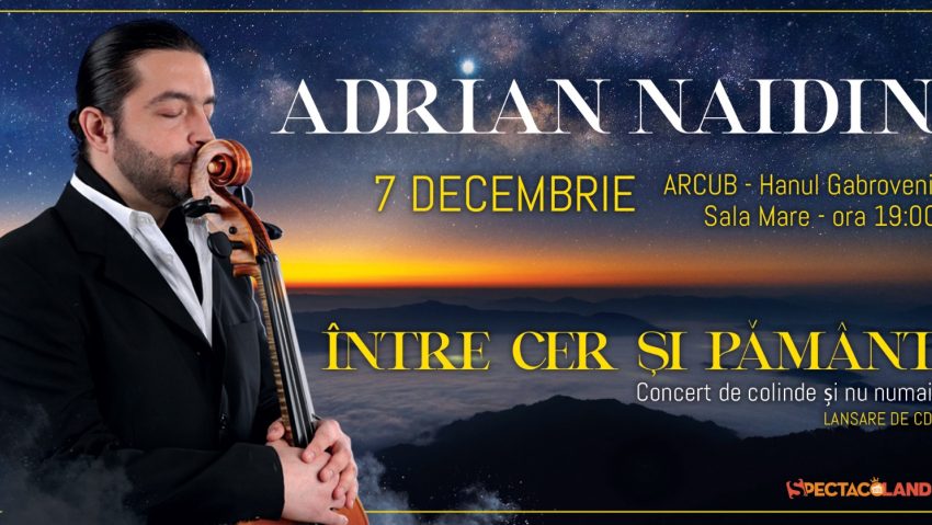 Violoncelistul Adrian Naidin dă glas colindelor și cântecelor tradiționale rare în concertul „Între cer și pământ”