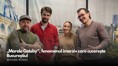 VIDEO| „Marele Gatsby”, fenomenul imersiv care cucerește Bucureștiul. Actorul Eduard Buhac, invitat la București FM