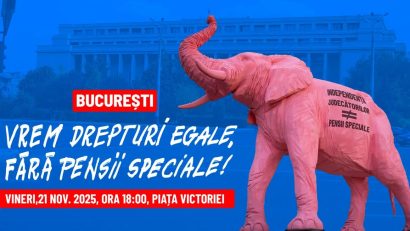 Protest în Piaţa Victoriei- “Vrem drepturi egale, fără pensii speciale!”