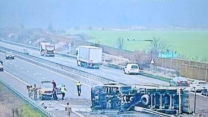 Traficul este oprit pe Autostrada A3 București – Ploiești, sensul spre Ploiești!