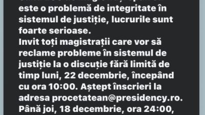 Președintele Nicușor Dan invită magistrații care vor să reclame probleme în sistemul de justiție, la o discuție