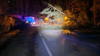 Vânt puternic la Sinaia