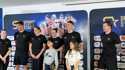 Copiii au înotat cu Popovici și vedetele mondiale la „Sprint with the stars”