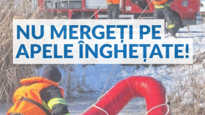 IGSU avertizează: Pericol real din cauza gheții subțiate de temperaturile pozitive!