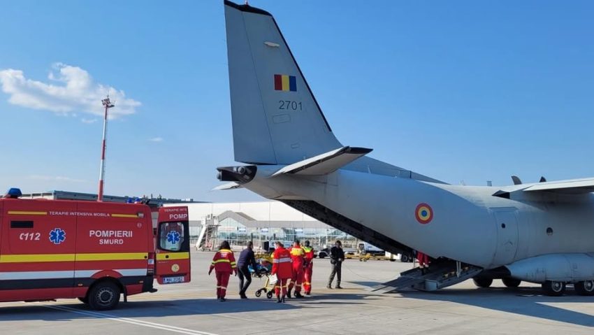 MApN: Misiune umanitară cu o aeronavă Spartan pentru transportul în Belgia a unui pacient cu arsuri