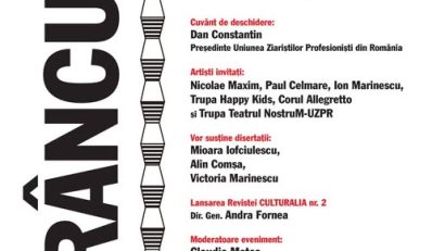 “Brâncuşi şi Cântecul Pietrei” – eveniment aniversar, vineri, la Palatul Parlamentului