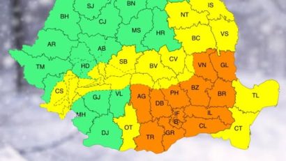 Administrația Națională de Meteorologie a emis noi avertizări meteorologice de cod portocaliu pentru județul Ilfov și municipiul București