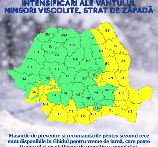 DSU: Atenționare meteorologică- COD GALBEN