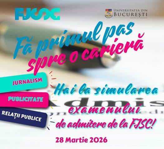 Simulare a examenului de admitere la Facultatea de Jurnalism şi Ştiinţele Comunicării a Universităţii din Bucureşti