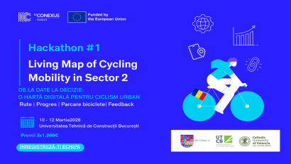 Hackathon la UTCB: “Living Map of Cycling Mobility în Sectorul 2” — o hartă publică pentru bicicliști, cu premii de 1.000 € pentru cele mai bune idei