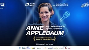 Anne Applebaum, câștigătoare a Premiului Pulitzer, la București și Timișoara (12–13 martie)
