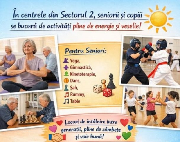 Activități gratuite în centrele sociale din Sectorul 2