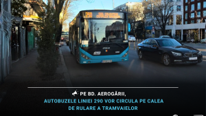Autobuzele liniei 290 vor circula pe calea de rulare a tramvaielor