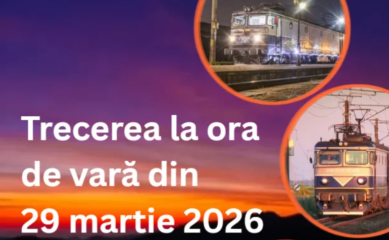 CFR Călători: Trenurile vor circula conform orei de vară începând cu 29 martie 2026