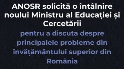 Studenţii de la ANOSR solicită o întâlnire cu ministrul Educaţiei şi Cercetării